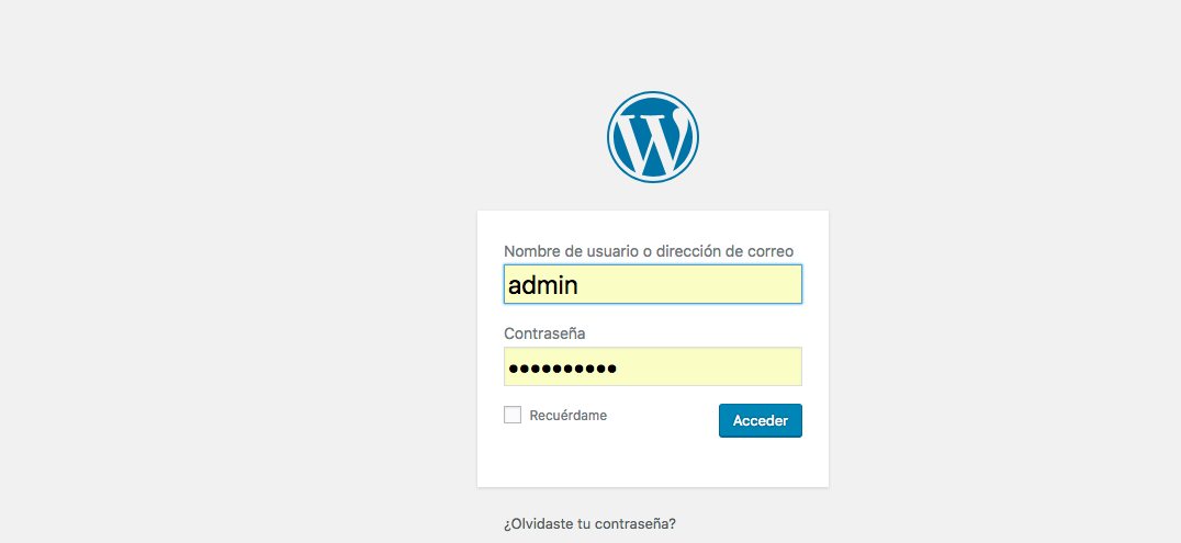 wordpress login acceder