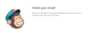 MailChimp New Account Created
