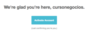 Activate account MailChimp 