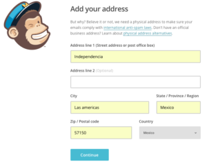 Business Adress MailChimp